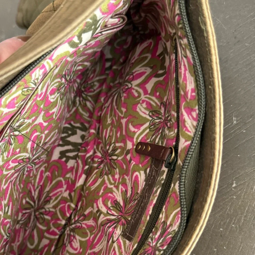 Vera Bradley Middleton Olive Khaki Quilted Shoulder Bag Satchel Set Rare Y2K